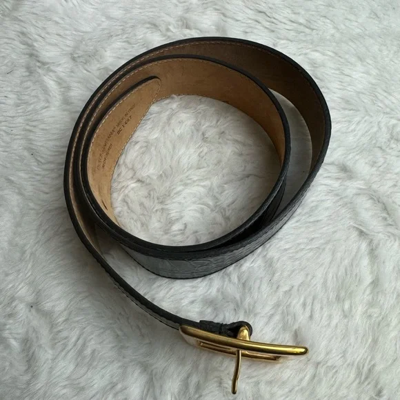 Dolce & Gabbana Black Leather crocodile women belt - Picture 4 of 11